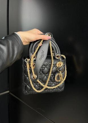 Жіноча сумка christian dior lady black mini