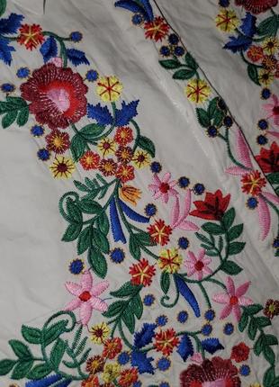 Белая удлинённая рубашка с вышивкой by clara paris, вышивка, вышиванка, оверсайз8 фото