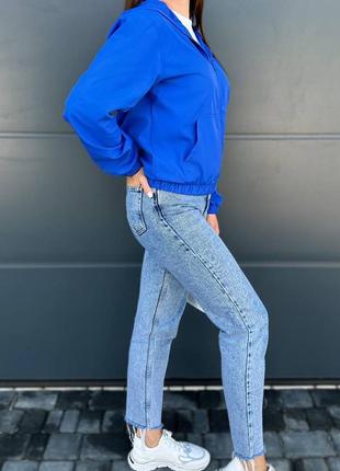 🎨4 кольори! стильна куртка вітрівка синя електрик жіноча женская синяя ветровка3 фото