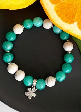 Браслет из кахолонга и зелёного агата (модель № 459) jk jewelry