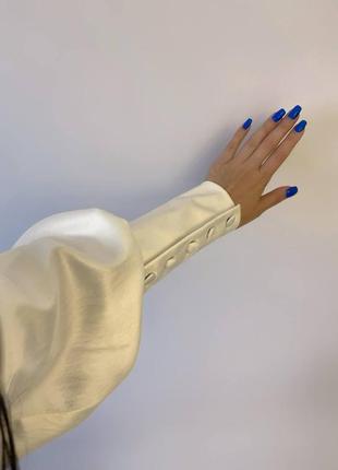 Блуза на запах с длинными рукавами из шелк-сатина2 фото