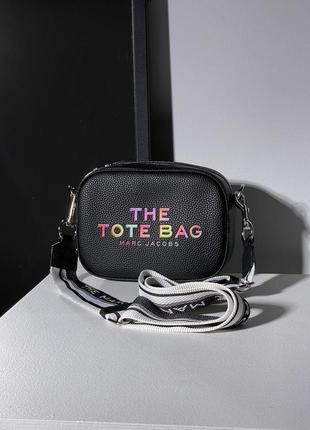 Сумка marc jacobs crossbody leather bag black/rainbow1 фото