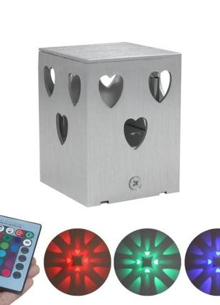 Светильник настенный из алюминия бра высококачественный rgb с пультом управления ночник в форме сердца серебро