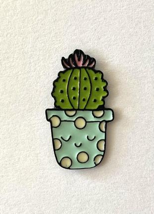 Емальований значок pin пин на рюкзак, куртку  (джинс) кактус