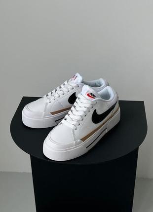 Топ ▪︎ кожаные кроссовки nike court legacy lift white7 фото