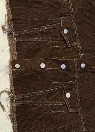 Вельветовый коттоновый пиджак мини коричневого цвета3 фото