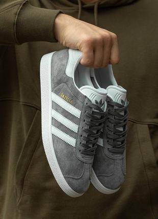 Adidas gazelle grey white ❤️ 36рр-45рр❤️кроссовки адедас мужские, мужские мужские, мужские кроссовки адедас газель серое3 фото