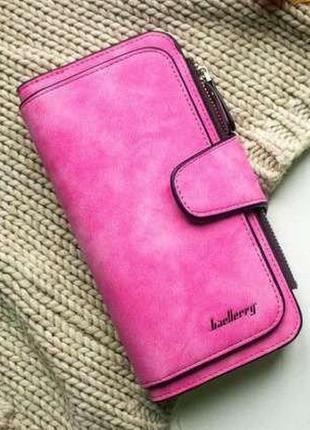 Жіночий гаманець, клатч baellerry forever, балетрі. яскраво-рожевий. замша pu3 фото