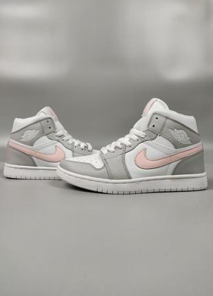 Nike air jordan 1 white gray pink