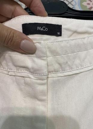 Білі широкі штани з льону8 фото