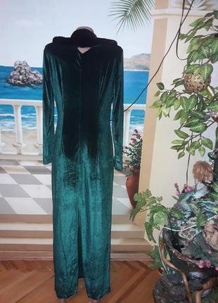 Бархатное платье длины макси со сьемним меховим воротником!3 фото