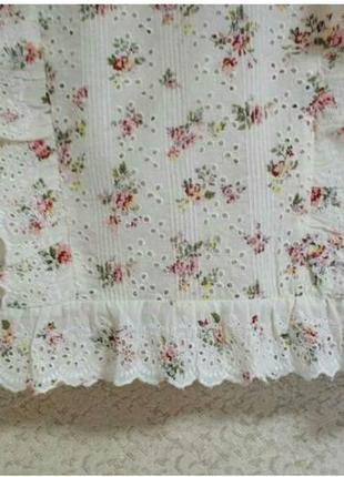 Актуальная блуза блузка цветочный принт цветы прошва ришелье рюши скидки бренд primark, р.185 фото