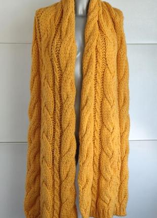 Великий об'ємний шарф zara жовтого кольору