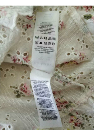 Актуальная блуза блузка цветочный принт цветы прошва ришелье рюши скидки бренд primark, р.188 фото