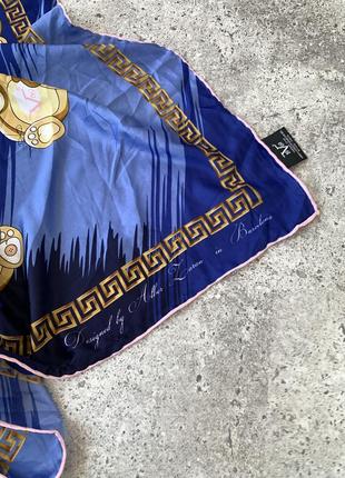 Vintage versace scarf женский дизайнерский платок шаль шарф синий версач оригинал4 фото