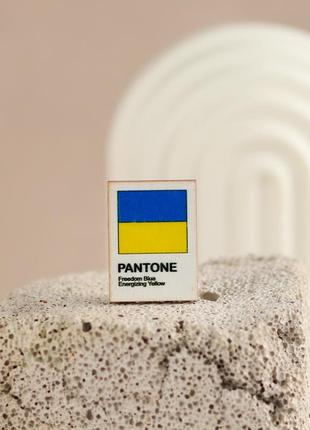 Деревʼяний значок на булавці pantone