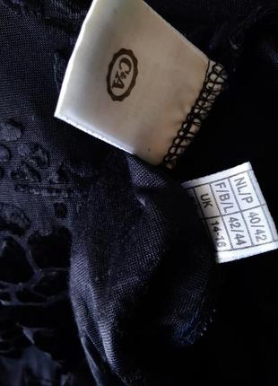 Р 14-16 / 48-50-52 нарядная черная блуза блузка  кофта с длинным рукавом пан бархат c&a4 фото