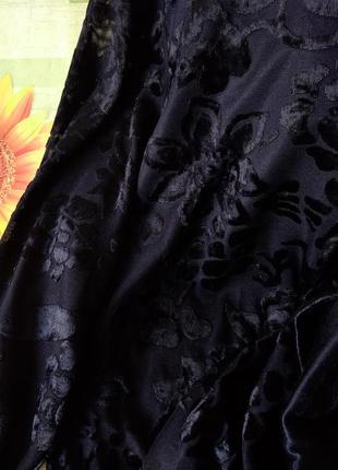 Р 14-16 / 48-50-52 нарядная черная блуза блузка  кофта с длинным рукавом пан бархат c&a6 фото