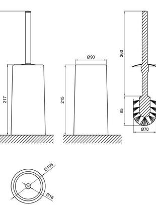Ершик для унитаза пластиковый lidz с розовой колбой. туалетные ершики