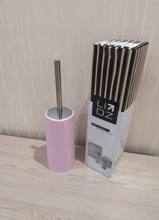 Ершик для унитаза пластиковый lidz с розовой колбой. туалетные ершики