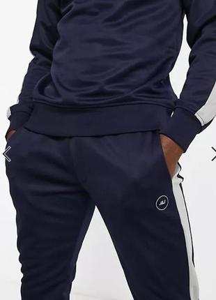 Спортивный костюм jack & jones core sweats tracksuit with side stripe in navy / м2 фото