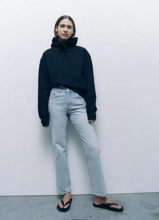 Укороченные джисы zw straight led mid rise zara 36 размер