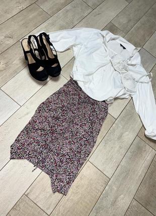 Шифоновая юбка в цветочный принт,драпировка(032)1 фото