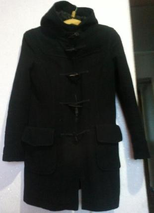 Черное драповое пальто clockhouse2 фото