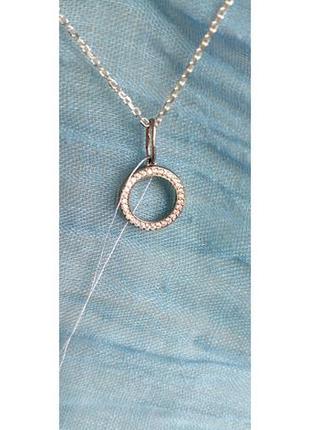 Серебряный подвес круг в камнях