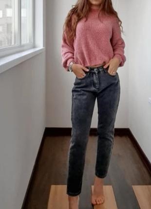 Джинсы mom на утеплителе
