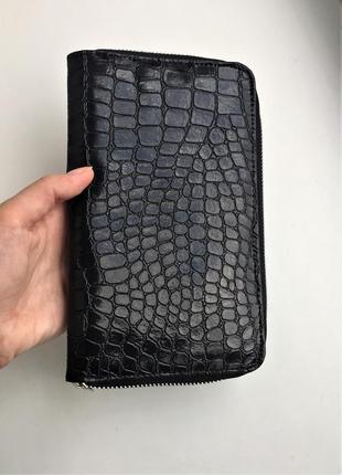 Стильний гаманець, клатч під шкіру крокодила лакований4 фото