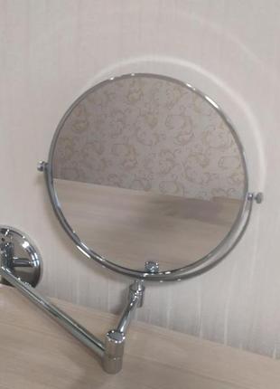 Косметическое зеркало на стену круглое lidz поворотное двухстороннее диаметр 200 мм