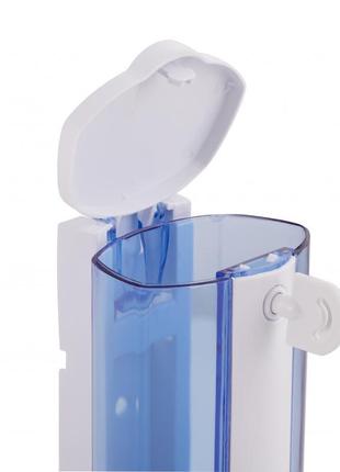 Пластиковый дозатор для жидкого мыла одинарный lidz  бело-голубой 380 мл5 фото