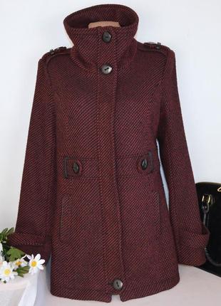 Брендовое твидовое демисезонное пальто с карманами boysen's germany7 фото