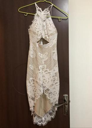 Нюдовое бежевое телесное нарядное платье футляр выпускное корпоратив3 фото