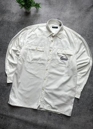 Мужская рубашка vintage guess overshirt logo shirt2 фото