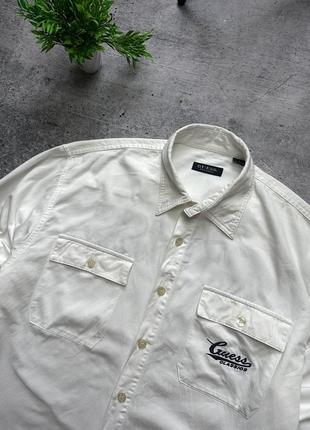 Мужская рубашка vintage guess overshirt logo shirt3 фото