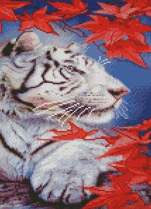 Набір для творчості алмазна картина білий тигр strateg розміром 30х40 см (kb053)1 фото