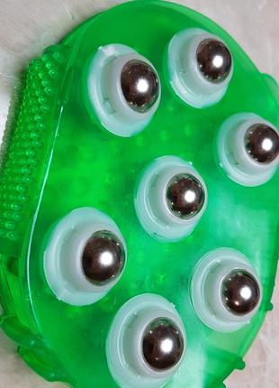 Массажёр силиконовый антицеллюлитный 10х13см зеленый с металлическими вставками
