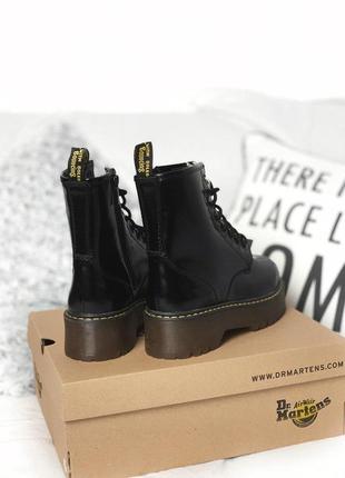 Dr martens jadon black женские ботиночки платформе с мехом/осень/зима/весна😍9 фото