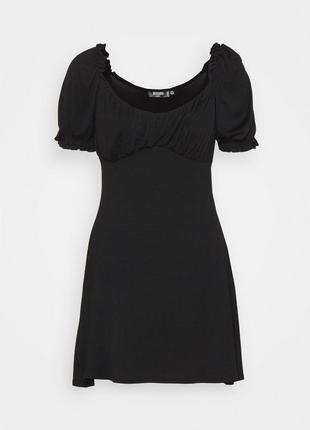 Платье missguided black milkmaid skater