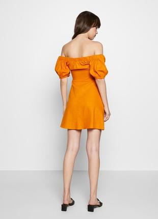 Лляна сукня льон платье льняное горчичное оранжевое lola skye3 фото