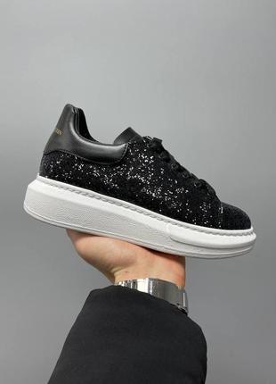 Женские кроссовки  alexander mcqueen glitter black2 фото