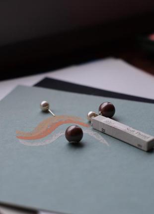 925•сережки з перлинами у стилі dior пусети срібло2 фото