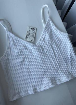 Майка топ женская женская белая белья