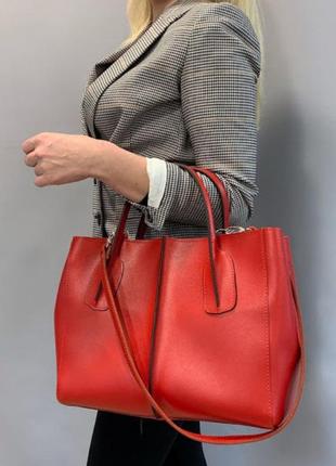 Сиреневая женская сумка с матовой натуральной кожей5 фото