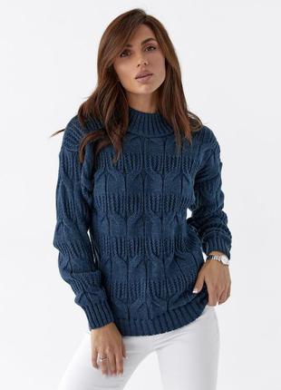 Теплый женский вязаный свитер