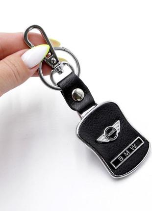 Брелок с логотипом mini bmw черный, брелок для автомобильных ключей mini cooper3 фото