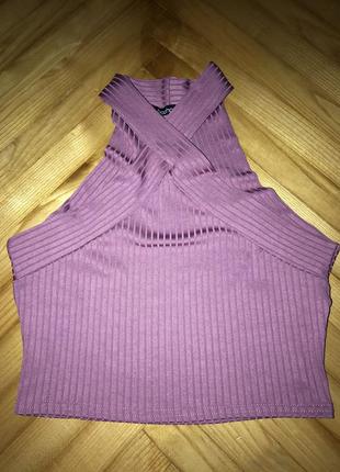 Boohoo, укорочений топ в рубчик! р.-38