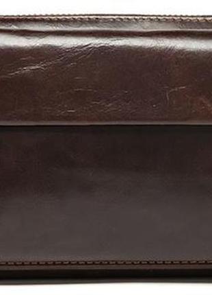 Мужской клатч компактная барсетка натуральная кожа коричневый стильный2 фото